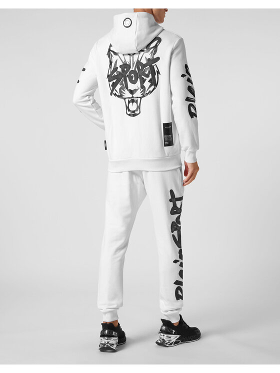Plein Sport Plein Sport Sada mikina a látkové kalhoty 1669 Bílá Regular Fit