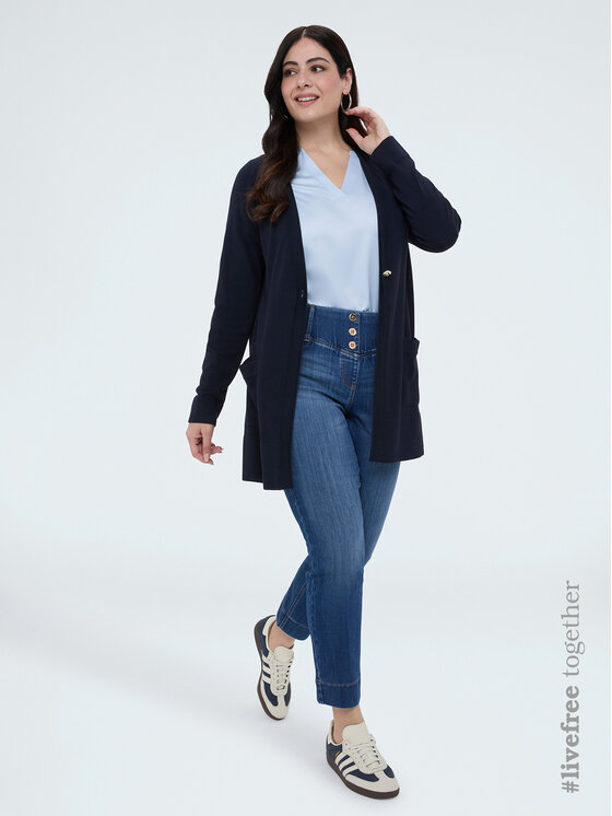 Fiorella Rubino Fiorella Rubino Cardigan M083L008355N034 Blu Slim Fit
