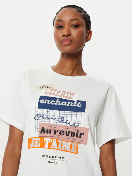 Weekend Max Mara Weekend Max Mara T-shirt Cabina 2515971041 Bianco Regular Fit