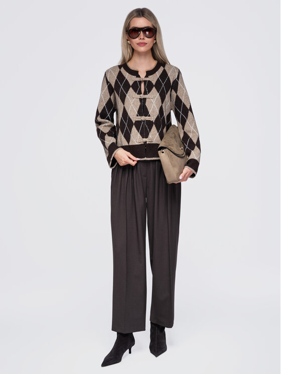 Ombre Ombre Sweter OW-SW-E0035 Brązowy Regular Fit
