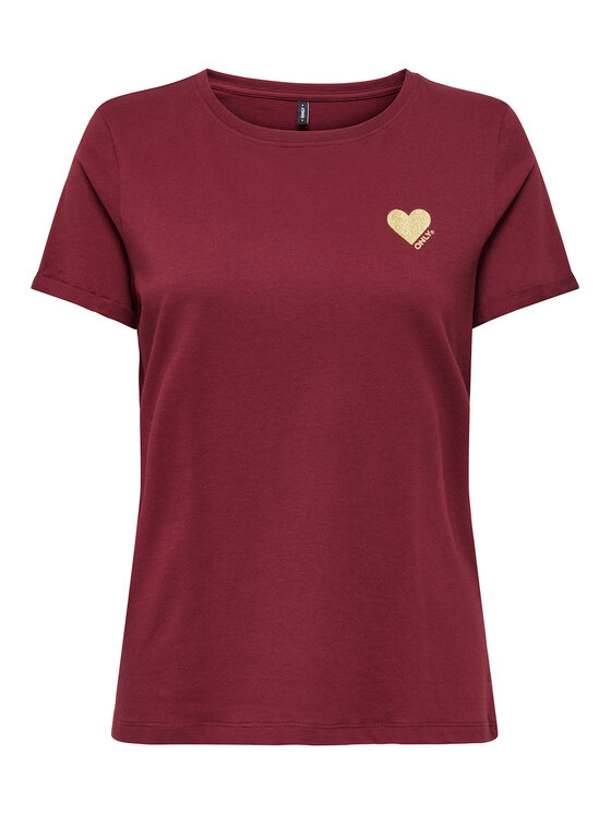 ONLY ONLY T-särk Kita 15244714 Bordoopunane Regular Fit