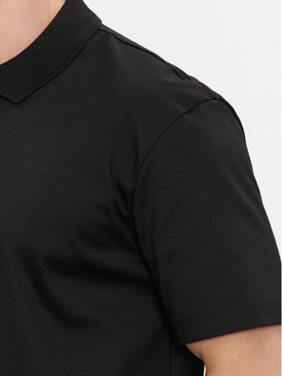 HUGO Hugo Тениска с яка и копчета Deabono 50515269 Черен Regular Fit