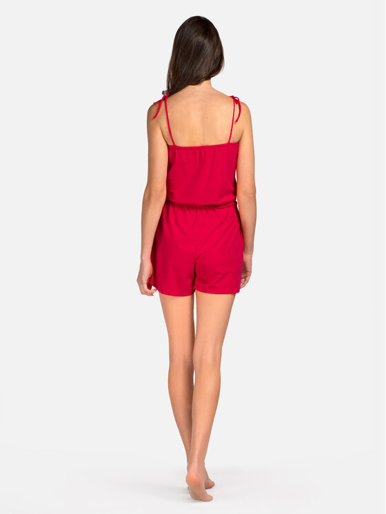 Miss Lou Miss Lou Kombinezon O-RE1-C Czerwony Regular Fit