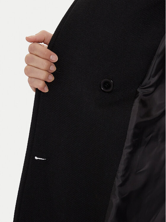 Morgan Morgan Płaszcz wełniany 242-GALOUA Czarny Regular Fit