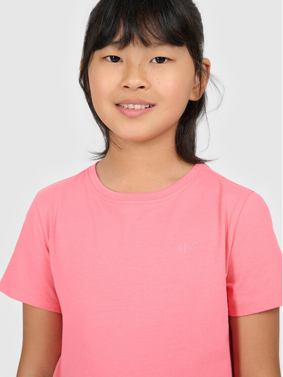 4F 4F T-Shirt BASIC+ Różowy Regular Fit