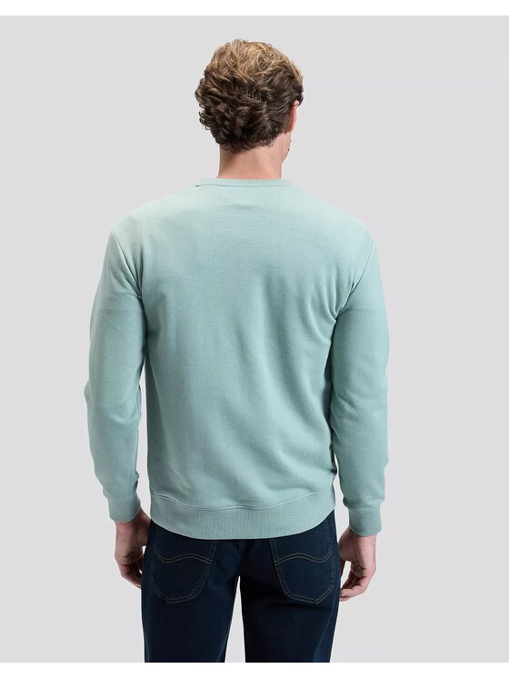 Lee Lee Bluza PATCH CREW SWS Zielony Regular Fit