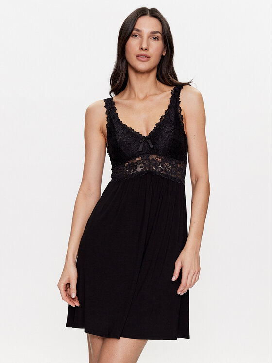 Hunkemöller Sottoveste Nora 175245 Nero Regular Fit, taglia : XL