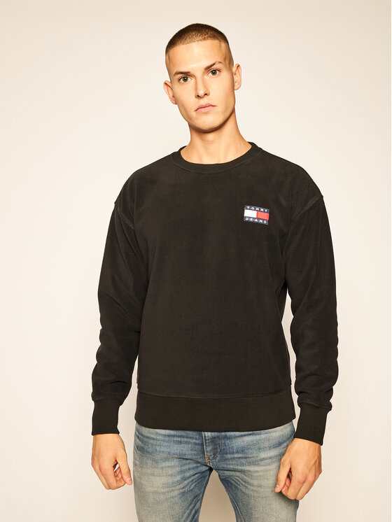 Tommy Jeans Džemperis Fleece Badge Crew DM0DM08728 Juoda Regular Fit •  Modivo.lt