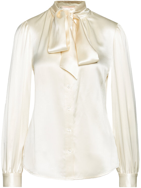 Tory Burch Tory Burch Сорочка Satin Bow Blouse 81007 Бежевий Regular Fit