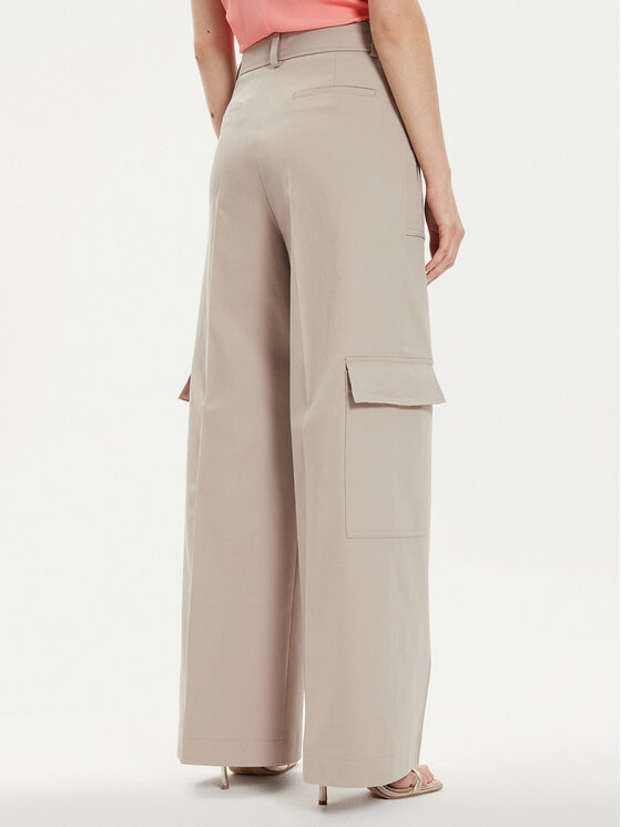 BOSS Boss Hlače iz tkanine Teneria 50512874 Écru Straight Fit