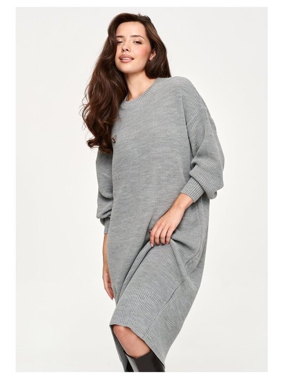 Makadamia Makadamia Sweter S180 Szary Loose Fit