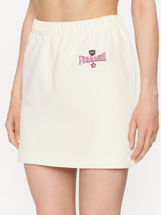 Chiara Ferragni Chiara Ferragni Joggingrock 74CBET01 Weiß Regular Fit
