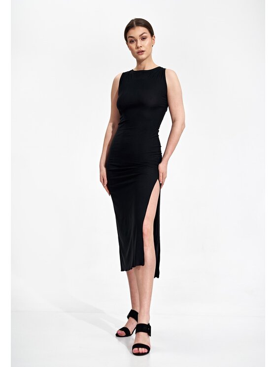 FIGL FIGL Šaty M864 Černá Slim Fit