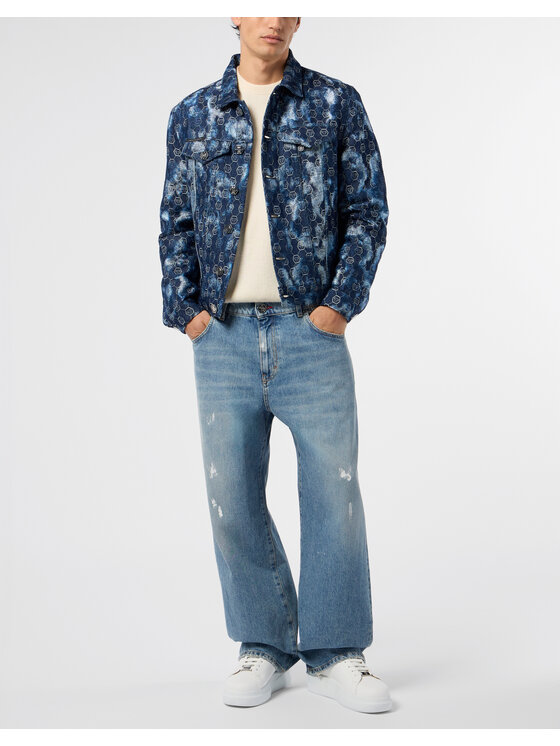 PHILIPP PLEIN PHILIPP PLEIN Kurtka jeansowa 29791 Granatowy Regular Fit