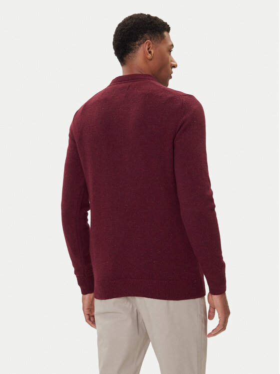 Barbour Barbour Svetr Essential Tisbury MKN0844RE56 Bordó Regular Fit