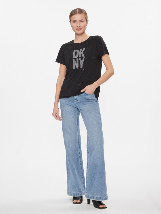 DKNY DKNY T-Shirt P3JHXDNA Czarny Regular Fit