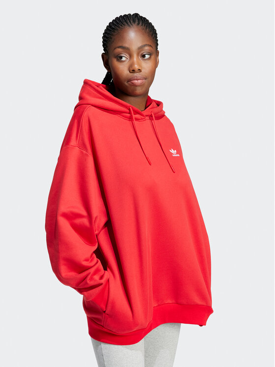 adidas Sweatshirt adicolor Trefoil IP0585 Rot Oversize