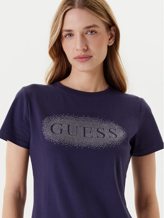 Guess Guess Marškinėliai V5YI08 J1314 Tamsiai mėlyna Regular Fit