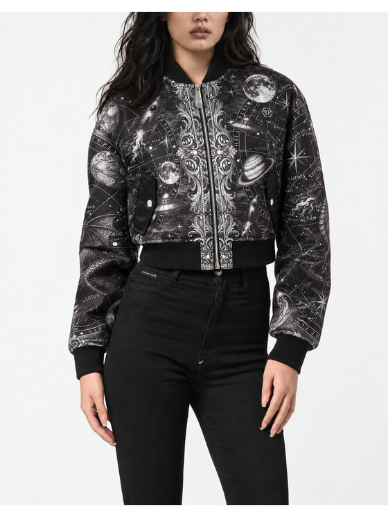 PHILIPP PLEIN PHILIPP PLEIN Kurtka bomber 31131 Czarny Regular Fit