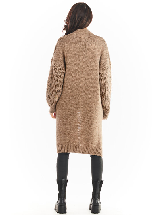 Awama Awama Sweter A393 Beżowy Basic Fit