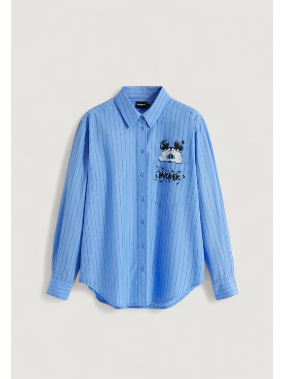 Desigual Desigual Bluse CAM_MICKYSTRIPES Blau Casual Fit