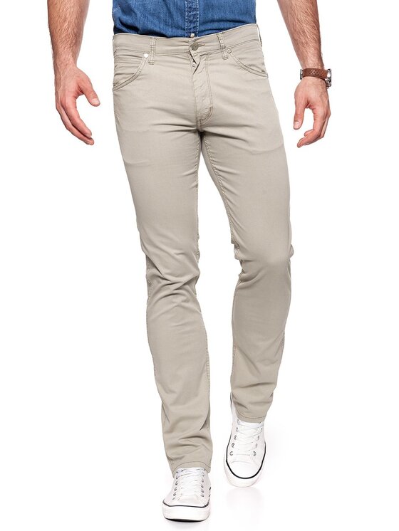 Wrangler Wrangler Spodnie materiałowe GREENSBORO Beżowy Straight Fit