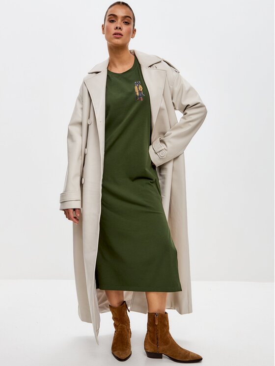CAT by maniita lacitta CAT by maniita lacitta Sukienka codzienna Printed Dress TRENCH COAT CAT Khaki Regular Fit