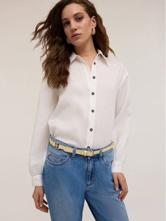 Motivi Motivi Camicia 5225W000471N011 Bianco Regular Fit