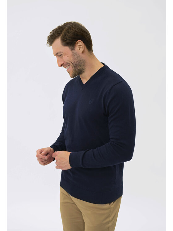 Volcano Volcano Sweter S-KLARO Granatowy Regular Fit