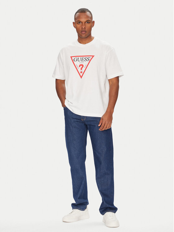 Guess Jeans Guess Jeans T-Shirt M4YI45 K8FQ4 Biały Oversize