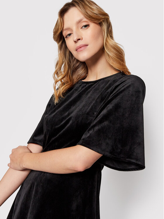 NA-KD NA-KD Sukienka codzienna Velvet 1100-004520-0002-581 Czarny Regular Fit