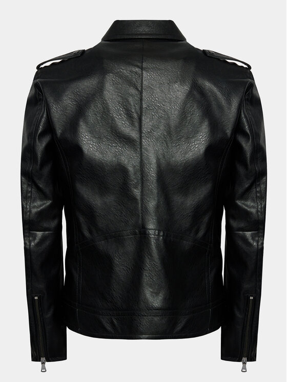Sisley Sisley Μπουφάν από απομίμηση δέρματος 21DYSN02G Μαύρο Regular Fit