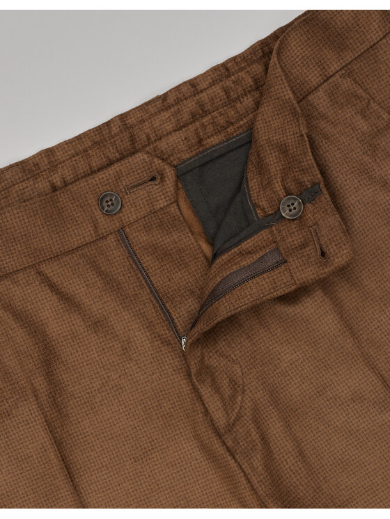 Borgio Borgio Spodnie garniturowe sueglio_br Brązowy Slim Fit