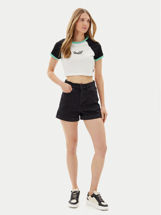 Volcom Volcom Džínové šortky Weelow B2012300 Černá Slim Fit