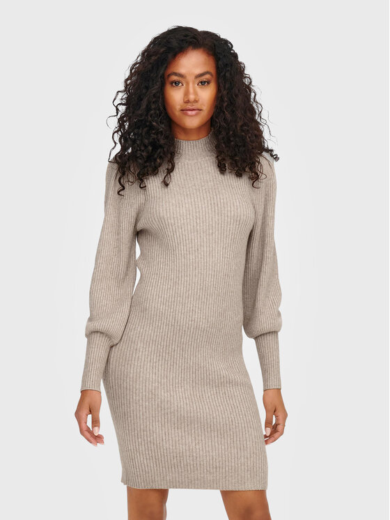 ONLY ONLY Kötött ruha Katia 15232502 Bézs Comfort Fit