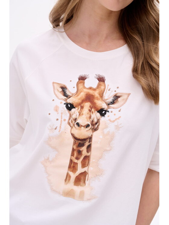 blue shadow blue shadow T-Shirt Giraffe Écru Regular Fit