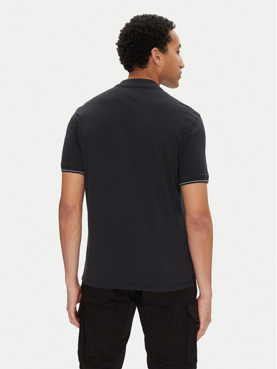 C.P. Company C.P. Company Тениска с яка и копчета 18CMPL130A006263G Черен Regular Fit