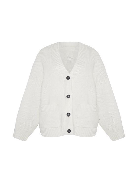 Style Republic Style Republic Kardigan Mieszanka wełny i kaszmiru Biały Oversize