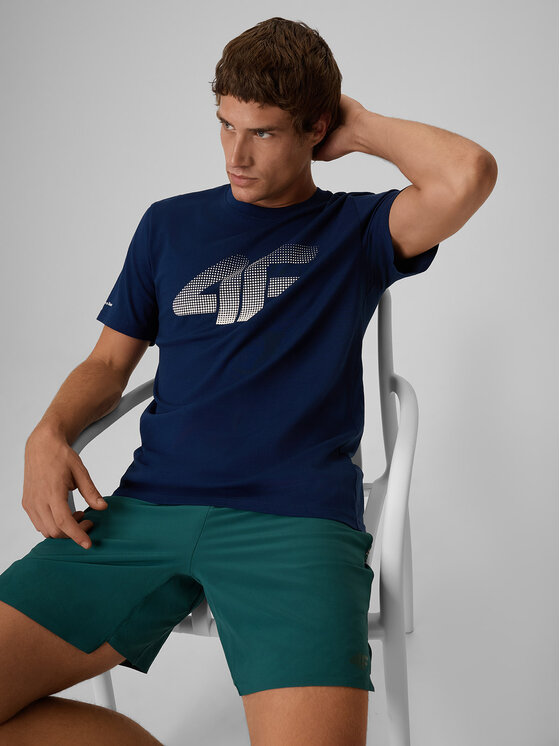 4F 4F T-Shirt COMMERCIAL Granatowy Regular Fit