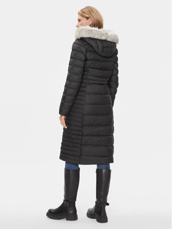 Tommy Hilfiger Tommy Hilfiger Pūkinė striukė Tyra WW0WW39745 Juoda Regular Fit