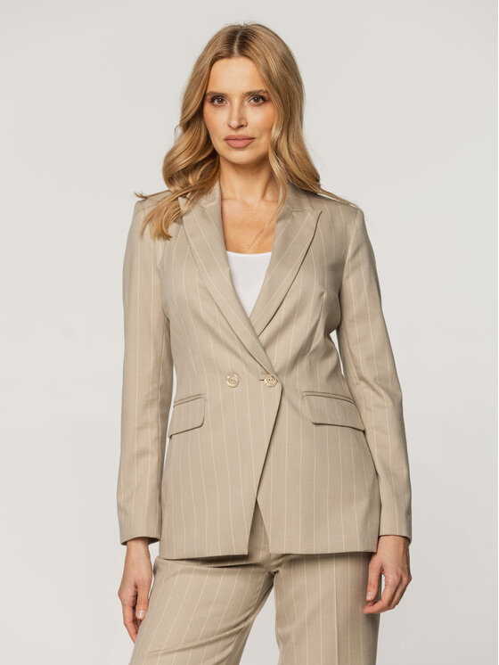 Willsoor Willsoor Marynarka 67931 Beżowy Regular Fit