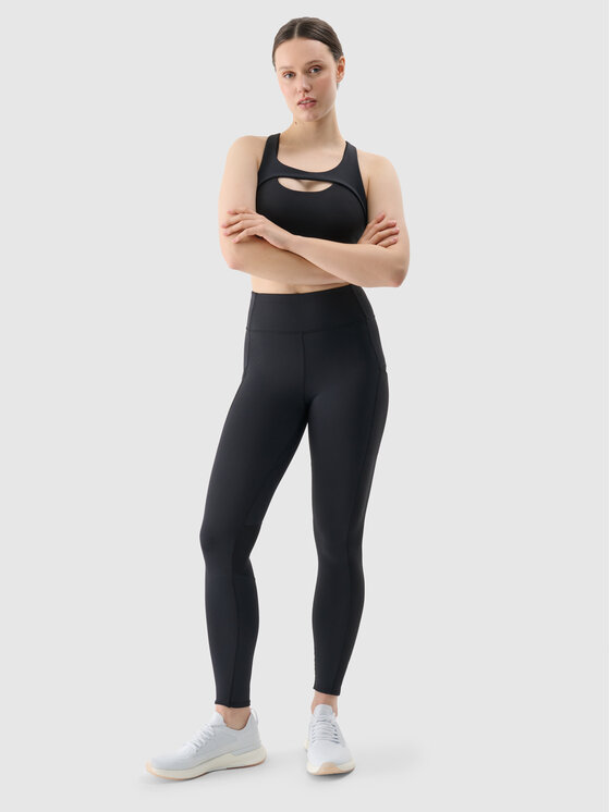 4F 4F Legginsy EMPOWERED BY NATURE Czarny Slim Fit