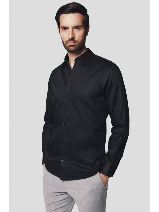 Lancerto Lancerto Koszula Simone KO073224000001 Czarny Slim Fit