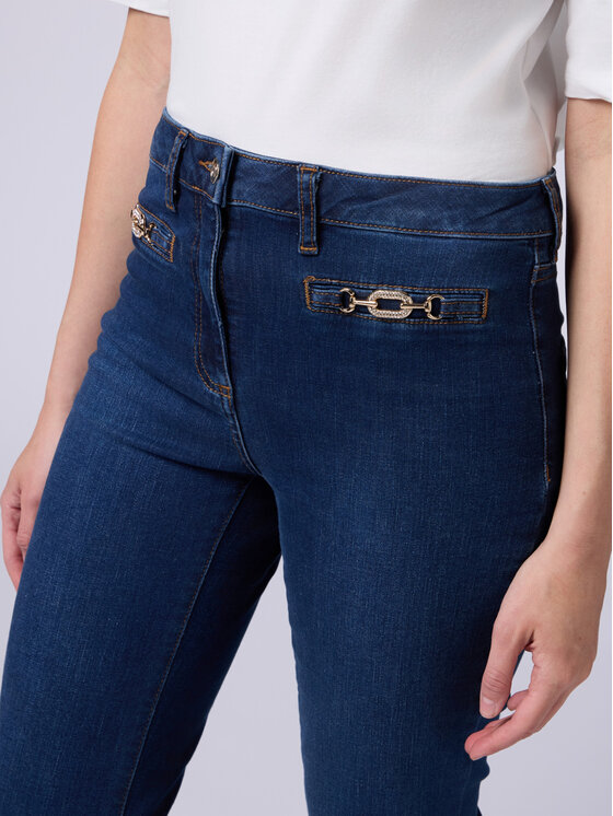 Oltre Oltre Jeansy P562R008498N034 Niebieski Flare Fit