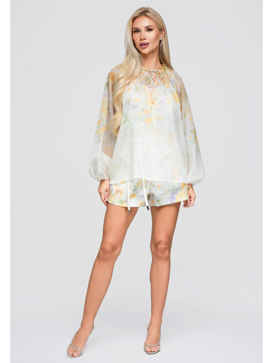 Ombre Ombre Koszula OW-SH-E0063 Żółty Loose Fit