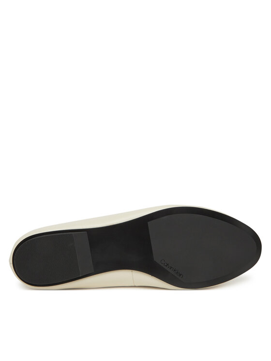 Calvin Klein Calvin Klein Μπαλαρίνες Flat Mary Jane - Lth HW0HW02341 Εκρού