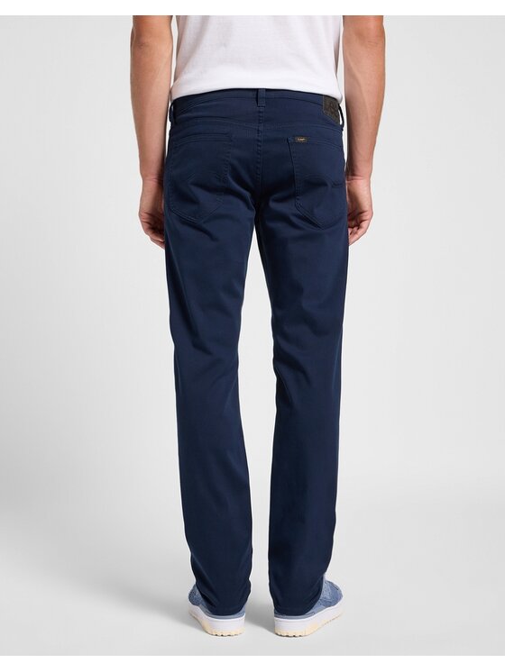 Lee Lee Spodnie materiałowe DAREN ZIP FLY Granatowy Slim Fit