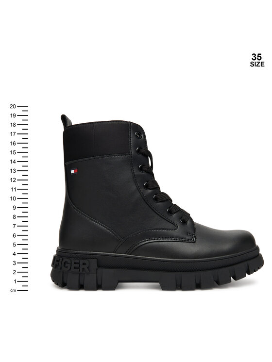 Tommy Hilfiger Tommy Hilfiger Žygio batai Lace-Up Bootie T3A5-34046-1695 D Juoda
