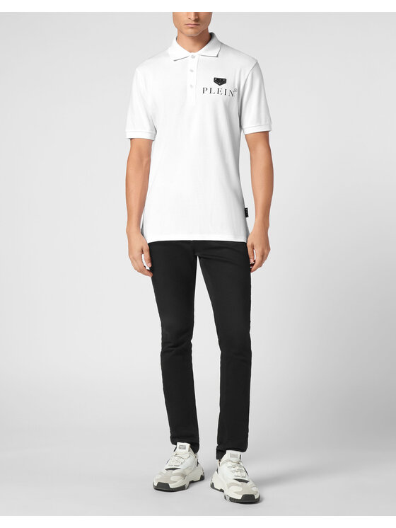 PHILIPP PLEIN PHILIPP PLEIN Polokošeľa 9553 Biela Slim Fit