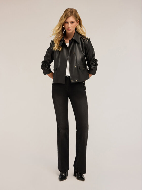 Motivi Motivi Giacca in similpelle R329Q001052N033 Nero Regular Fit